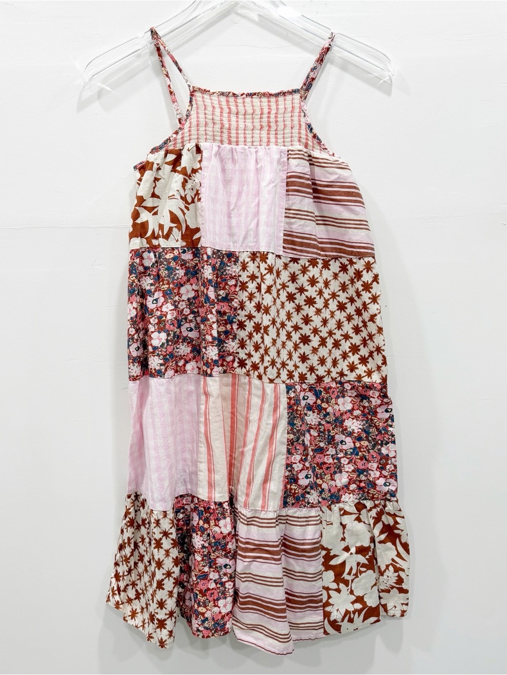 Cat & Jack Patchwork Bohemian Long Dress Thin Strap Large 10/12